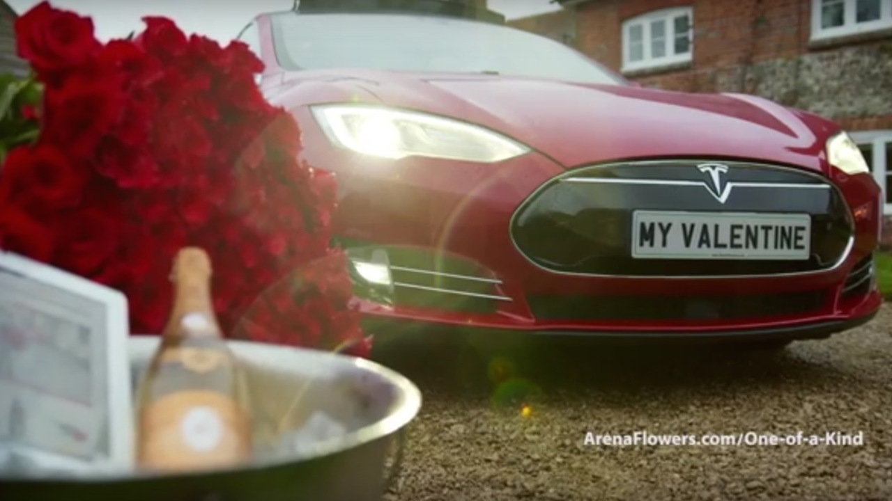 Tesla Model S Valentine's Day video screencap