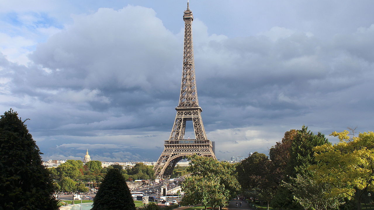 Eiffel Tower in Paris, France (photo by Rijin, via Wikimedia Commons)