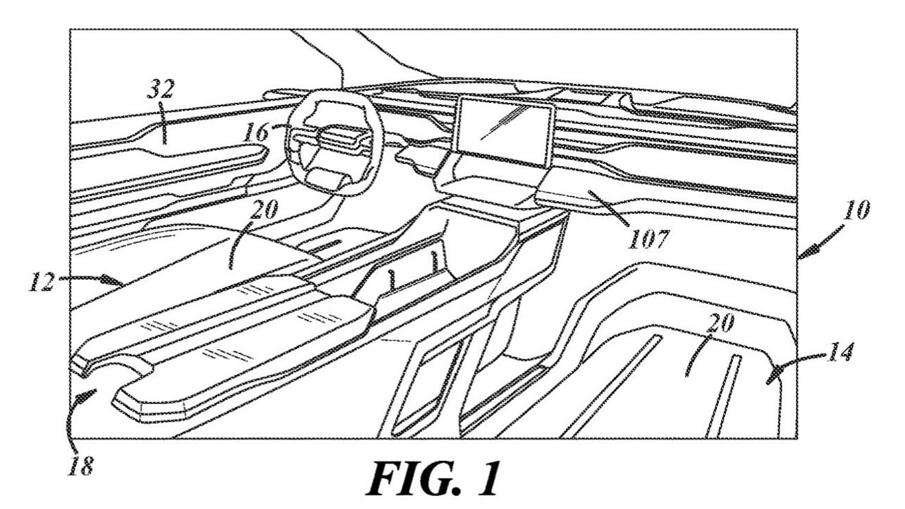 Stellantis front-seat table patent image