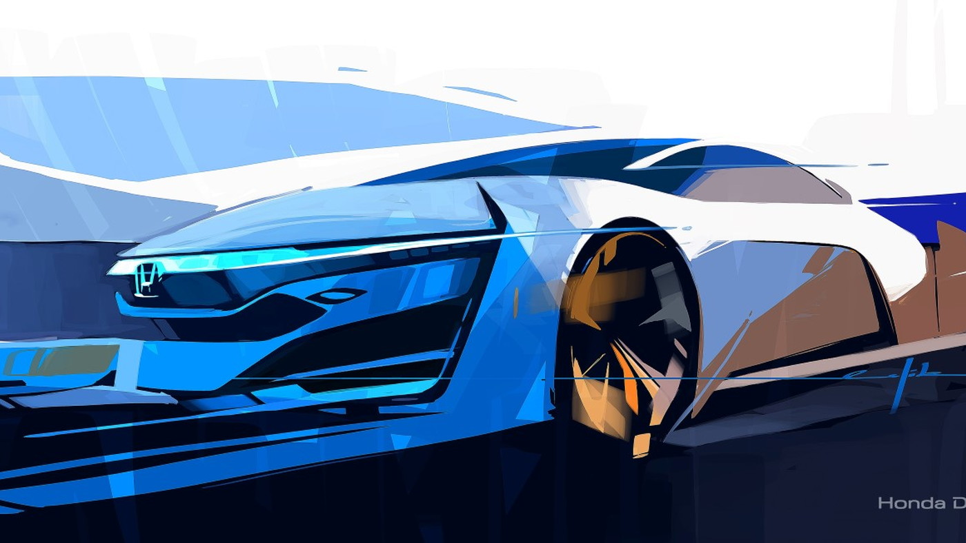 Honda FCEV Concept teaser sketch, 2013 Los Angeles Auto Show