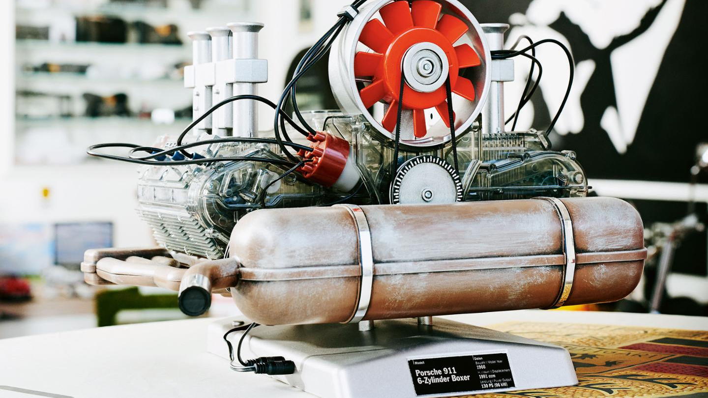 Porsche scale engine model is a museum gift shop bestseller