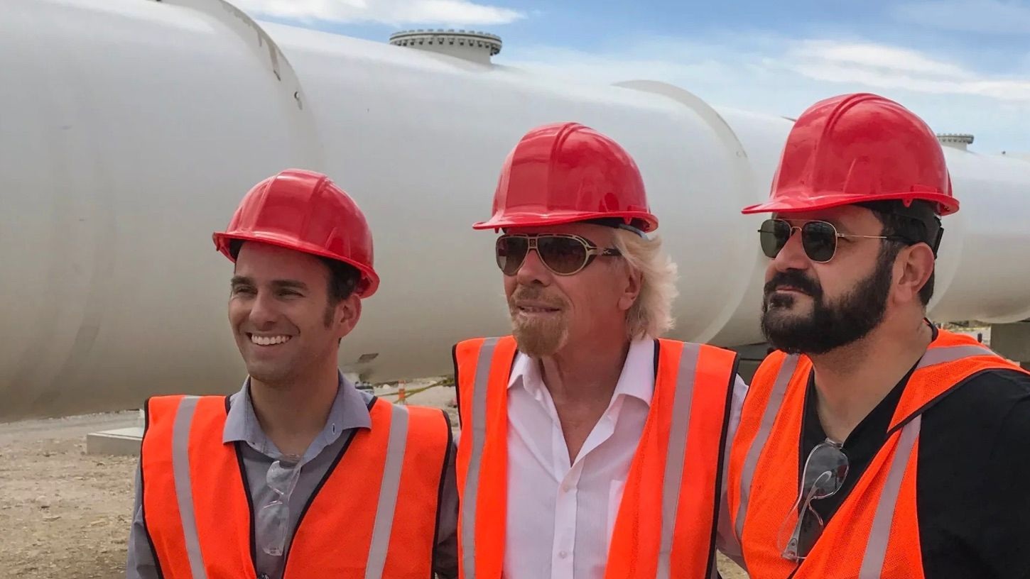Richard Branson with Virgin Hyperloop One executives