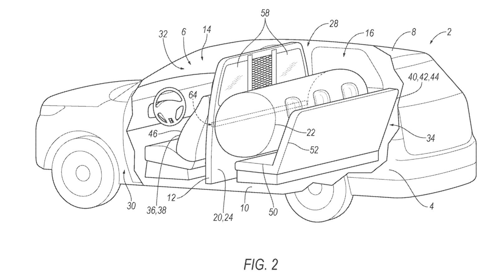 Ford police car airbag patent image