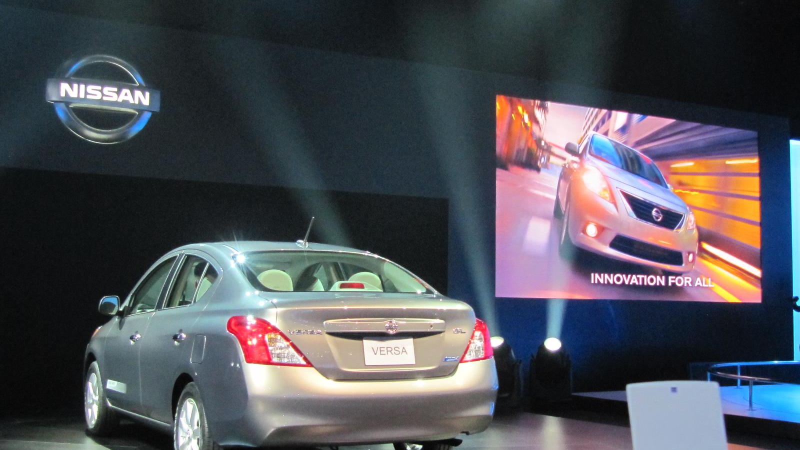 2012 Nissan Versa sedan launch, New York Auto Show, April 2011