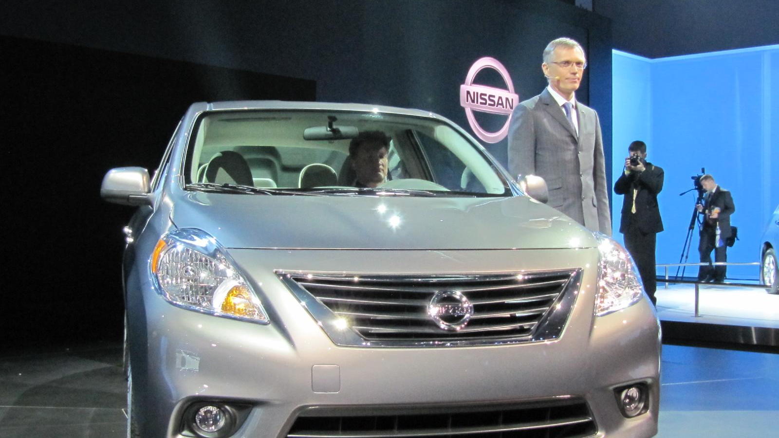 2012 Nissan Versa sedan launch, New York Auto Show, April 2011