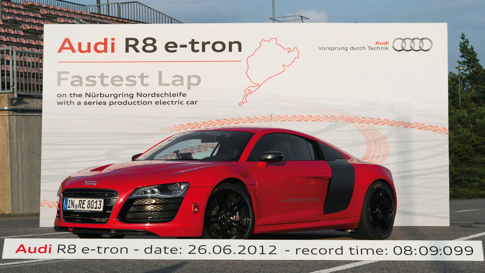 2013 Audi R8 e-tron with 8:09.099 Nürburgring lap time