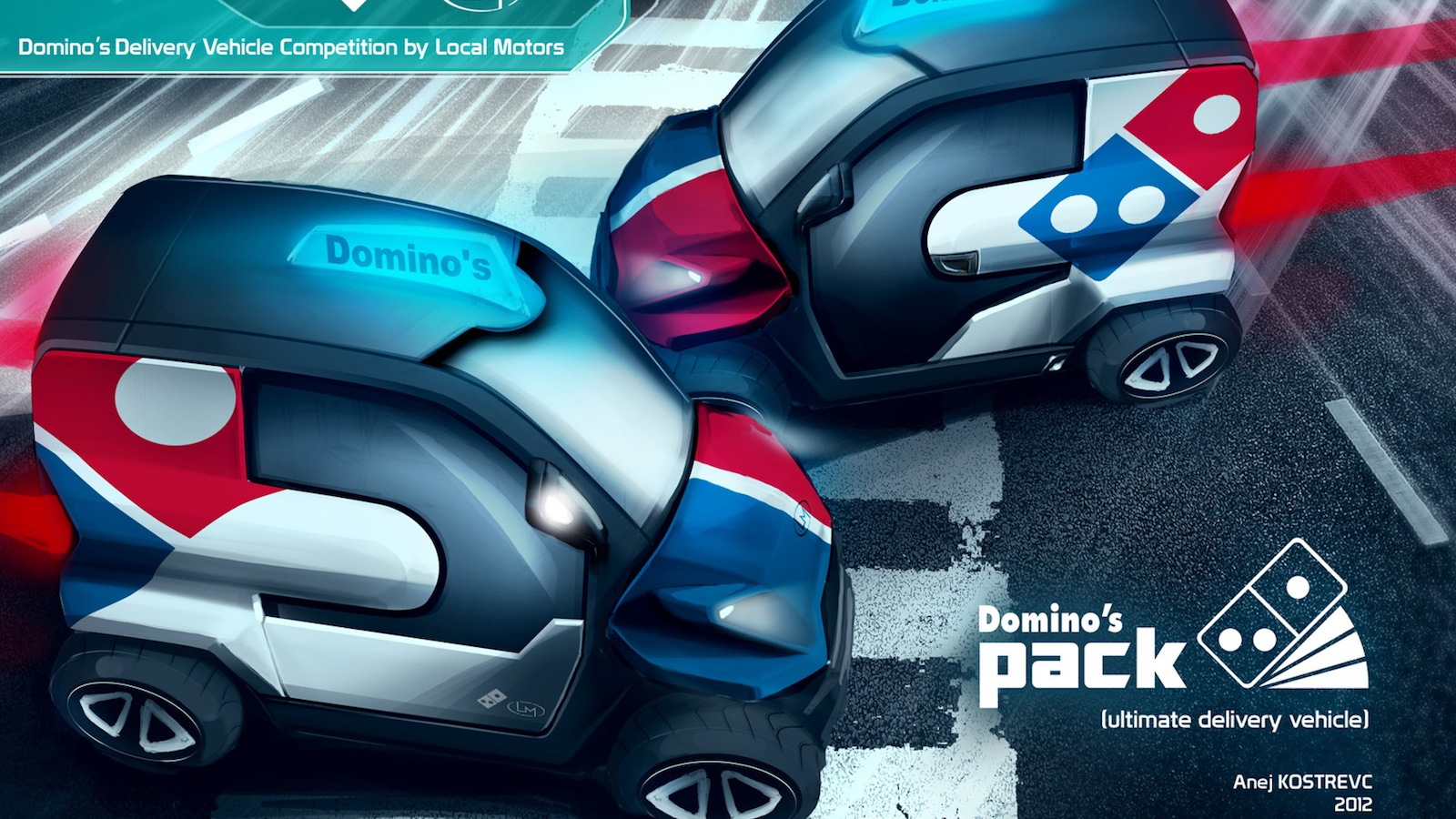 Anej Kostrevic's winning design entry, the Domino's Pack