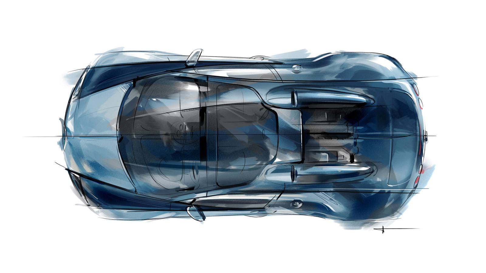 Design sketch of the Bugatti Legend ‘Jean-Pierre Wimille’ Veyron Grand Sport Vitesse