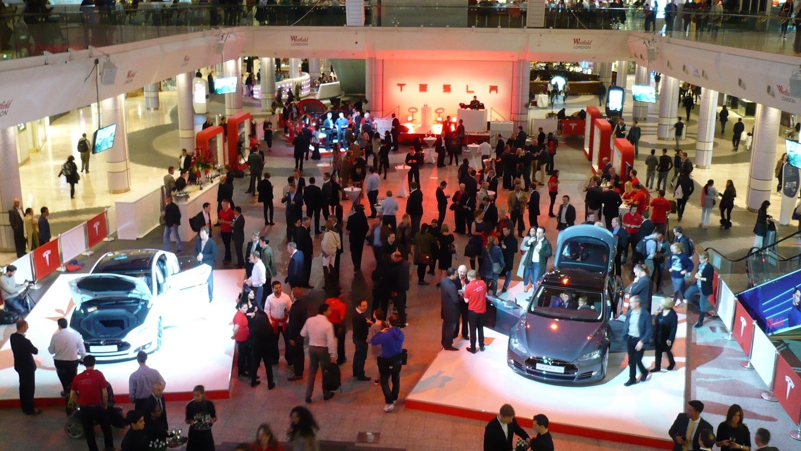 Tesla Store opening in Westfield Mall, London, Oct 2013