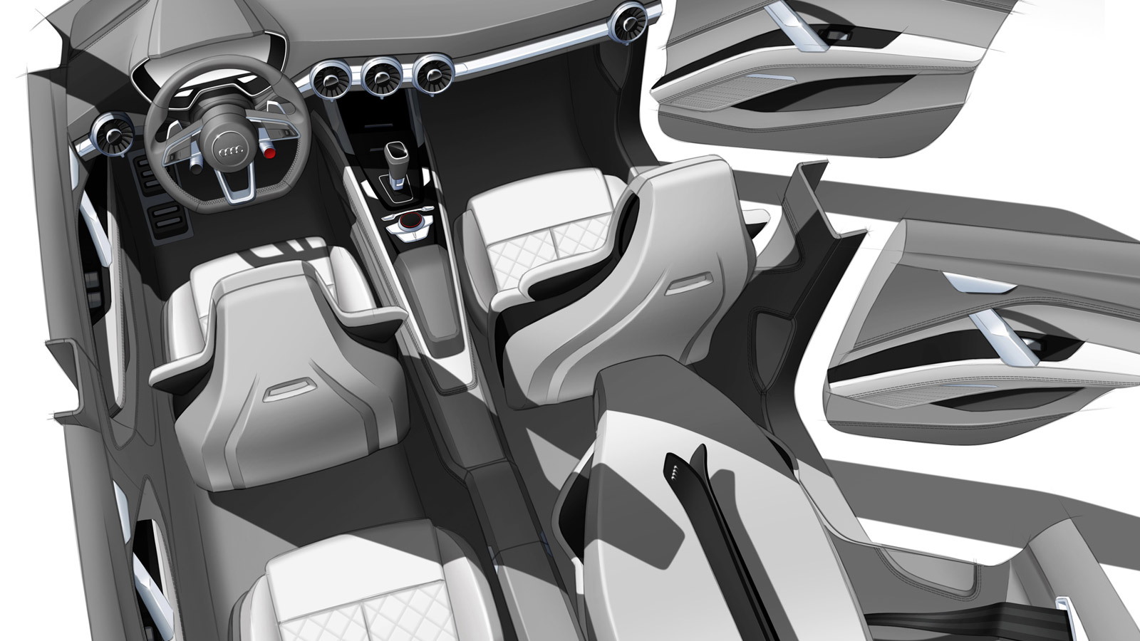 Teaser sketch for new Audi TT-based crossover concept