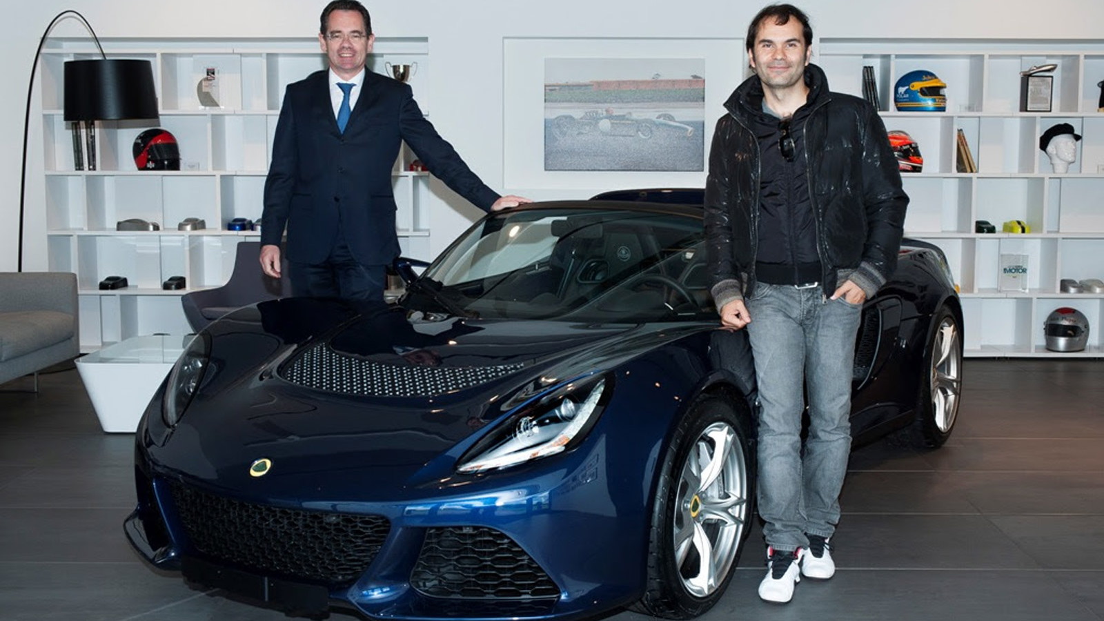 Lotus CEO Jean-Marc Gales presents new Exige S to customer