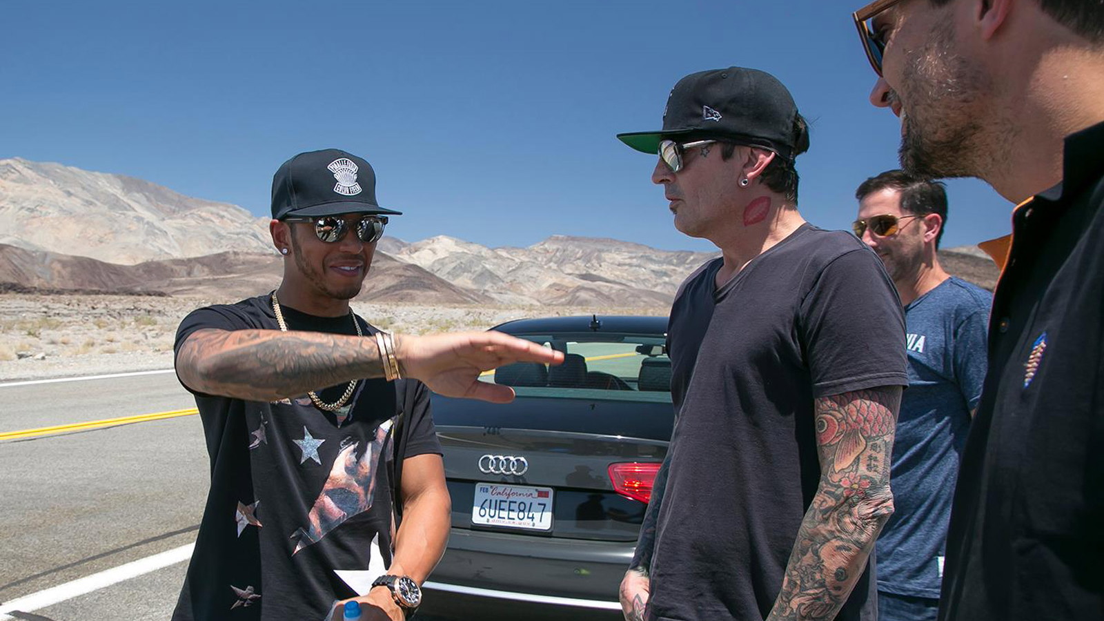 Lewis Hamilton drives a Koenigsegg Agera S in the 2015 Gumball 3000 rally