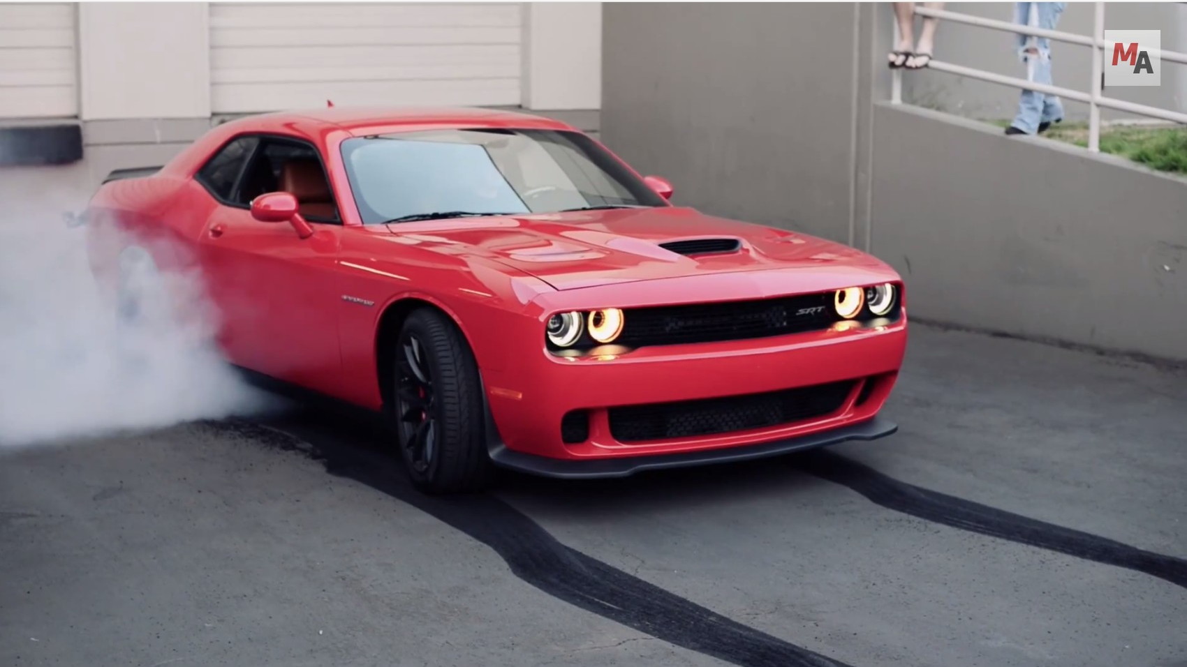 Motor Authority and the 2015 Dodge Challenger SRT Hellcat visit the lovely land of Burnoutistan