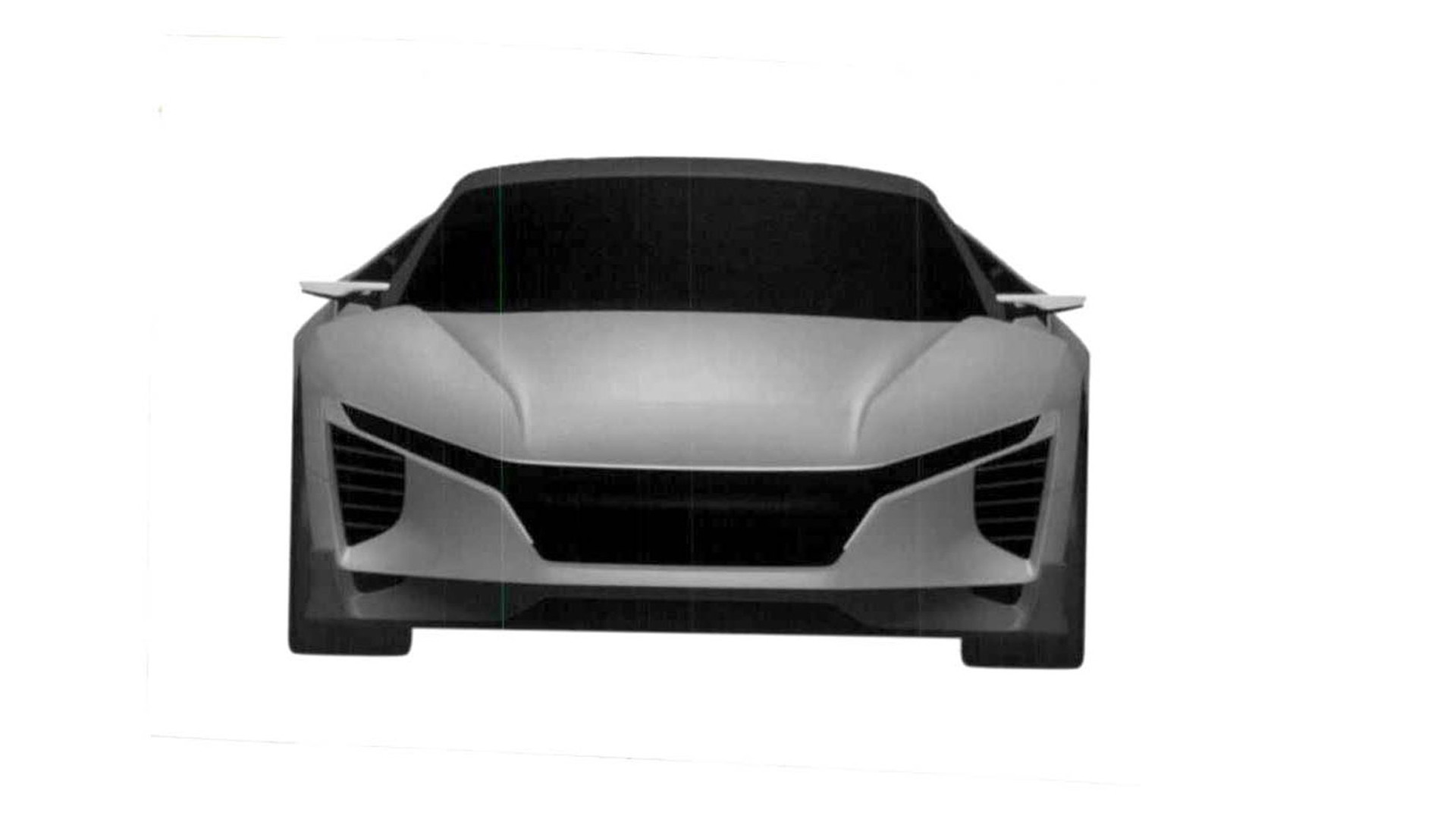Patent drawing for mid-engine sports car filed by Honda - Image via Autovisie