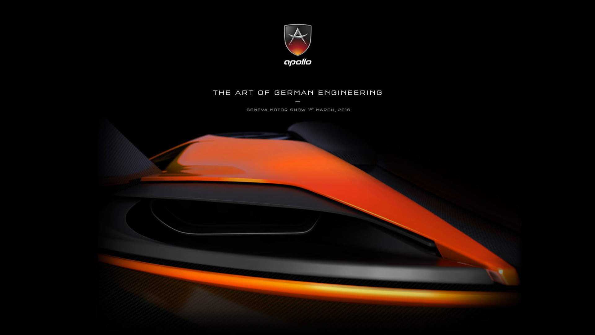 Teaser for Apollo’s new car debuting at 2016 Geneva Motor Show
