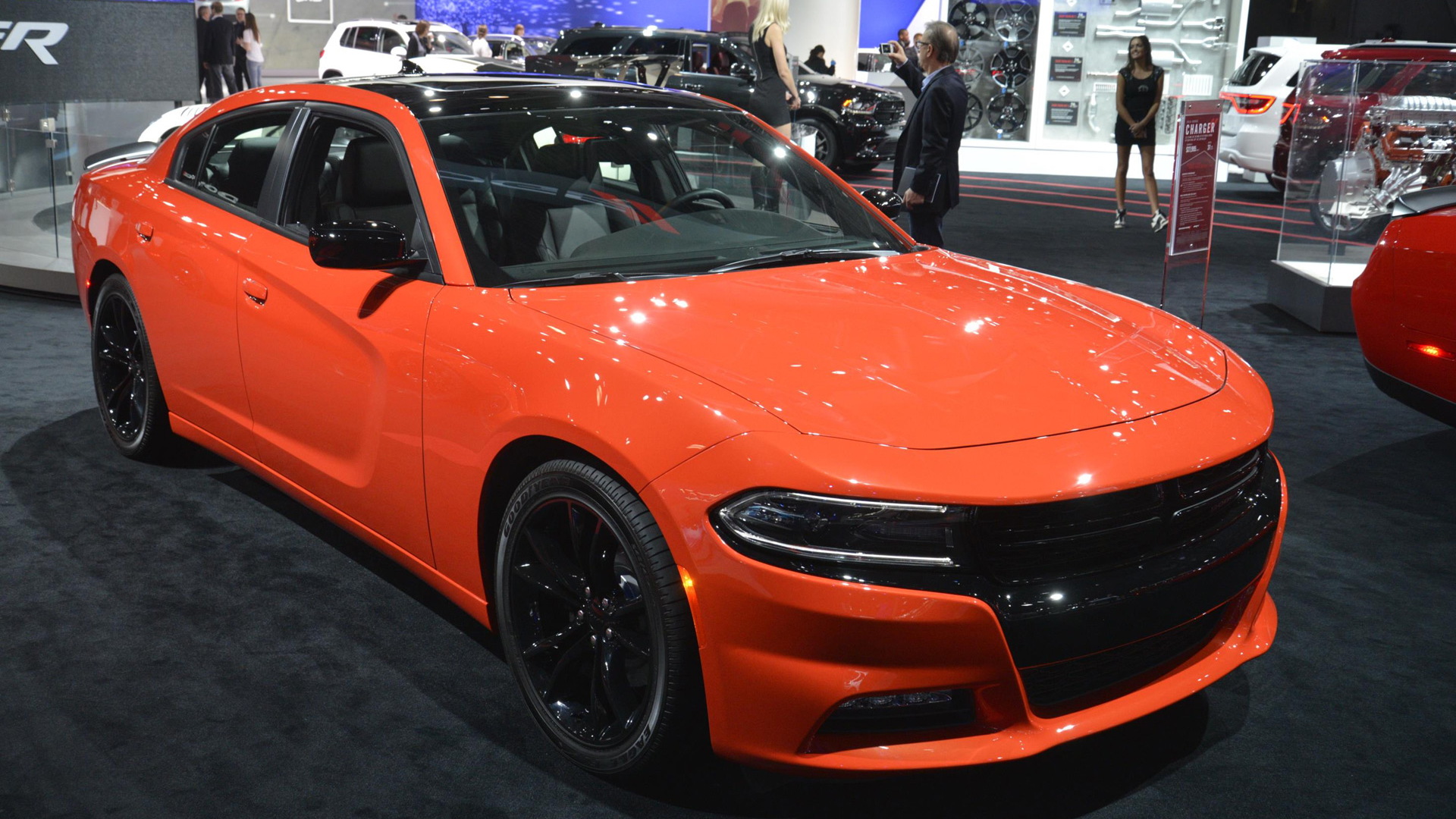 2016 Dodge Challenger and Charger in Go Mango, 2016 New York Auto Show