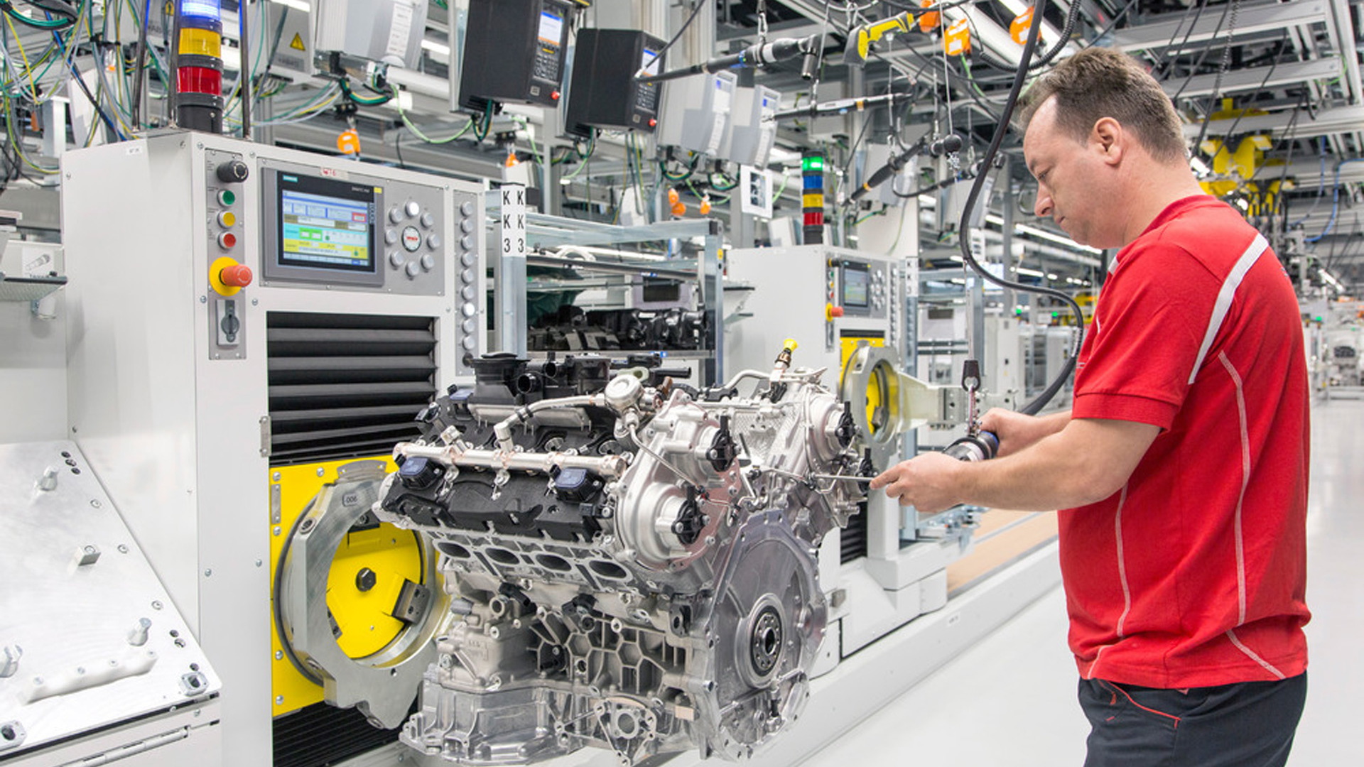Porsche 8-cylinder engine plant in Stuttgart-Zuffenhausen, Germany
