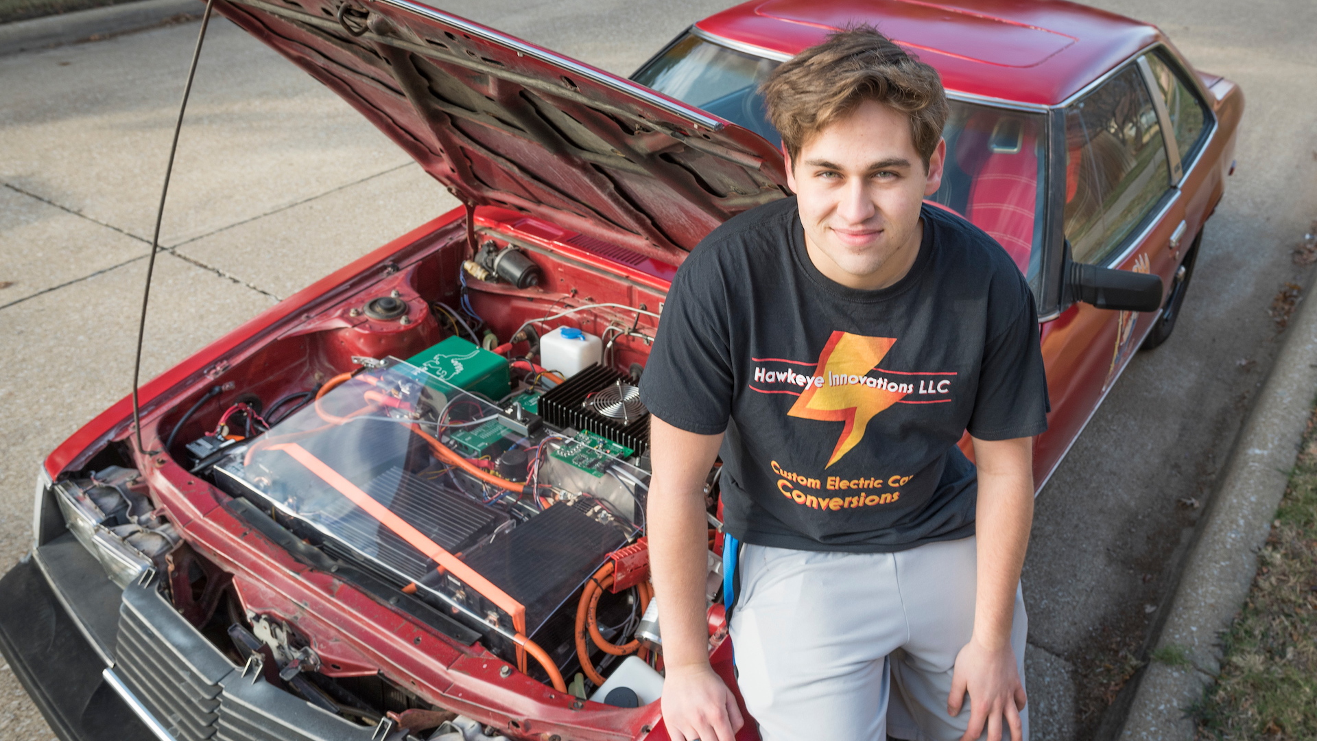 18-year-old builds electric car from 1980 Toyota Celica