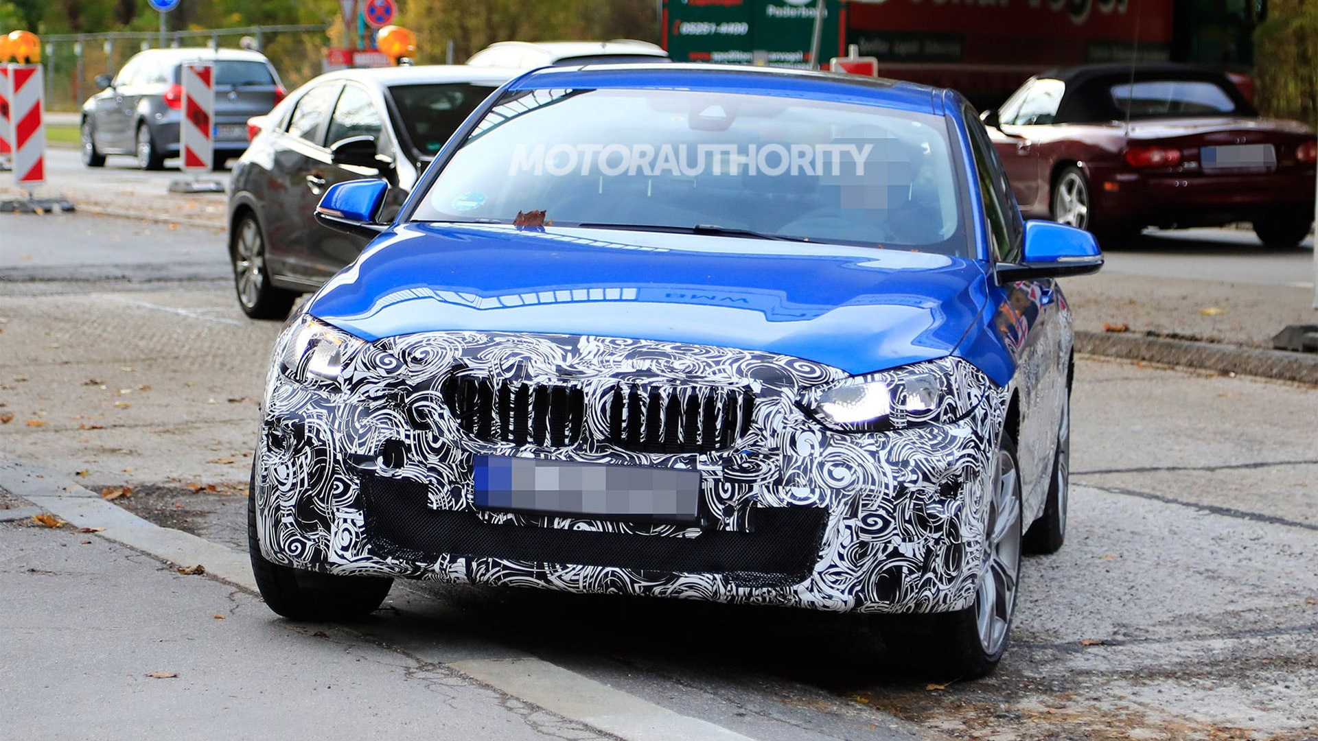 2020 BMW 1-Series facelift spy shots - Image via S. Baldauf/SB-Medien