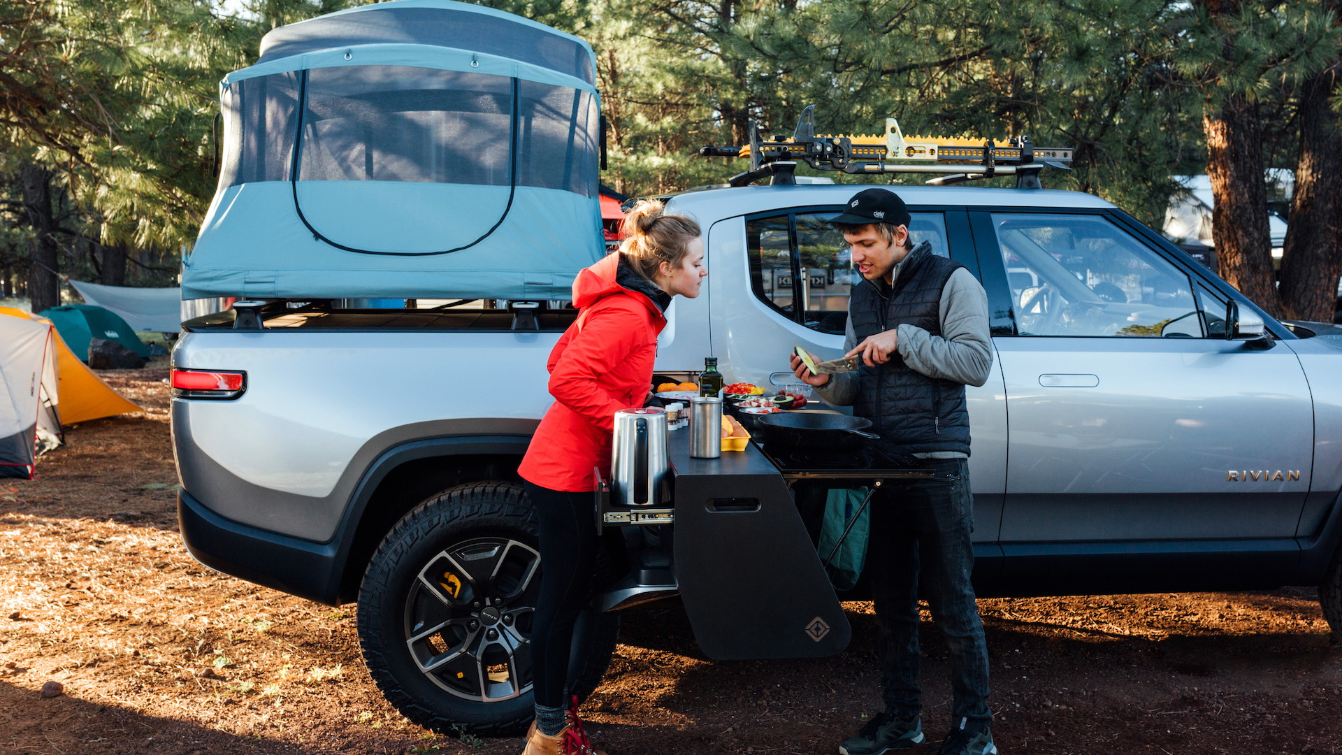 Green cooking machine: Rivian R1T Overland concept sports a kitchen