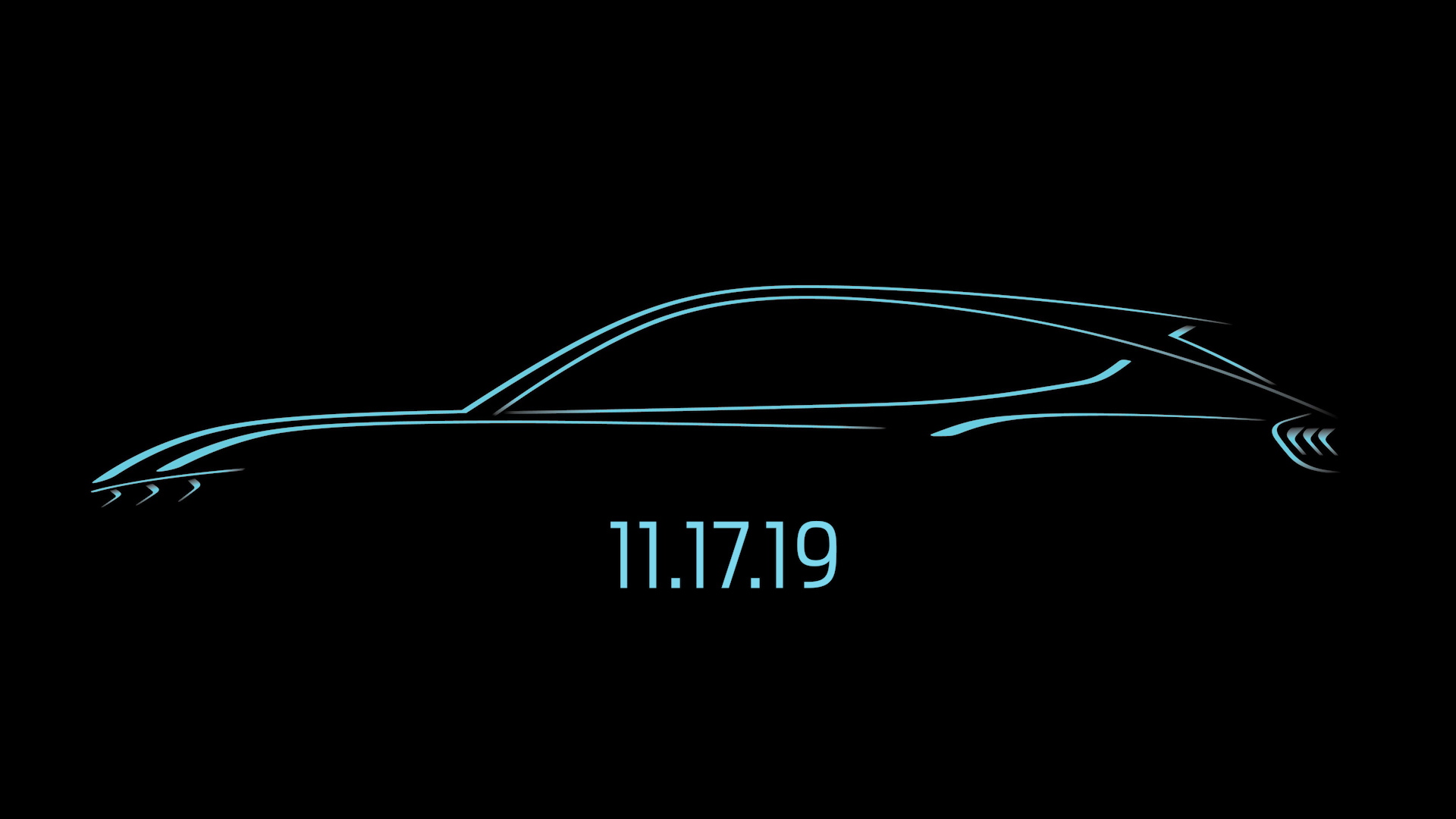 Teaser for Ford Mustang Mach-E debuting at 2019 Los Angeles Auto Show