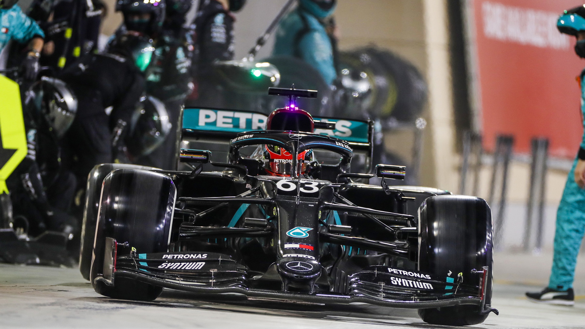 Mercedes-Benz AMG's George Russell at the 2020 Formula One Sakhir Grand Prix