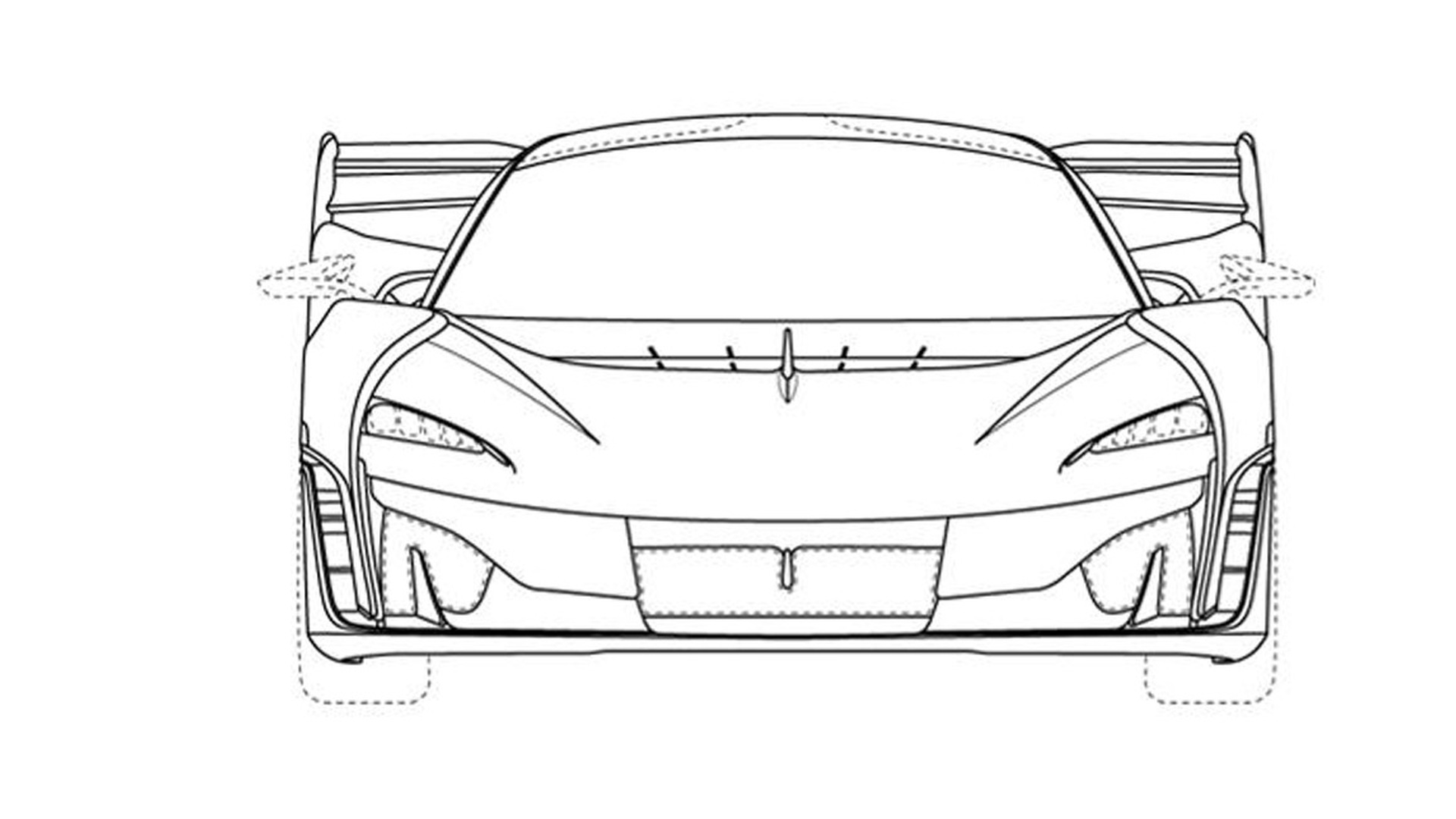 Patent drawings of possible McLaren supercar - Photo credit: Taycan EV Forum/J-PlatPat