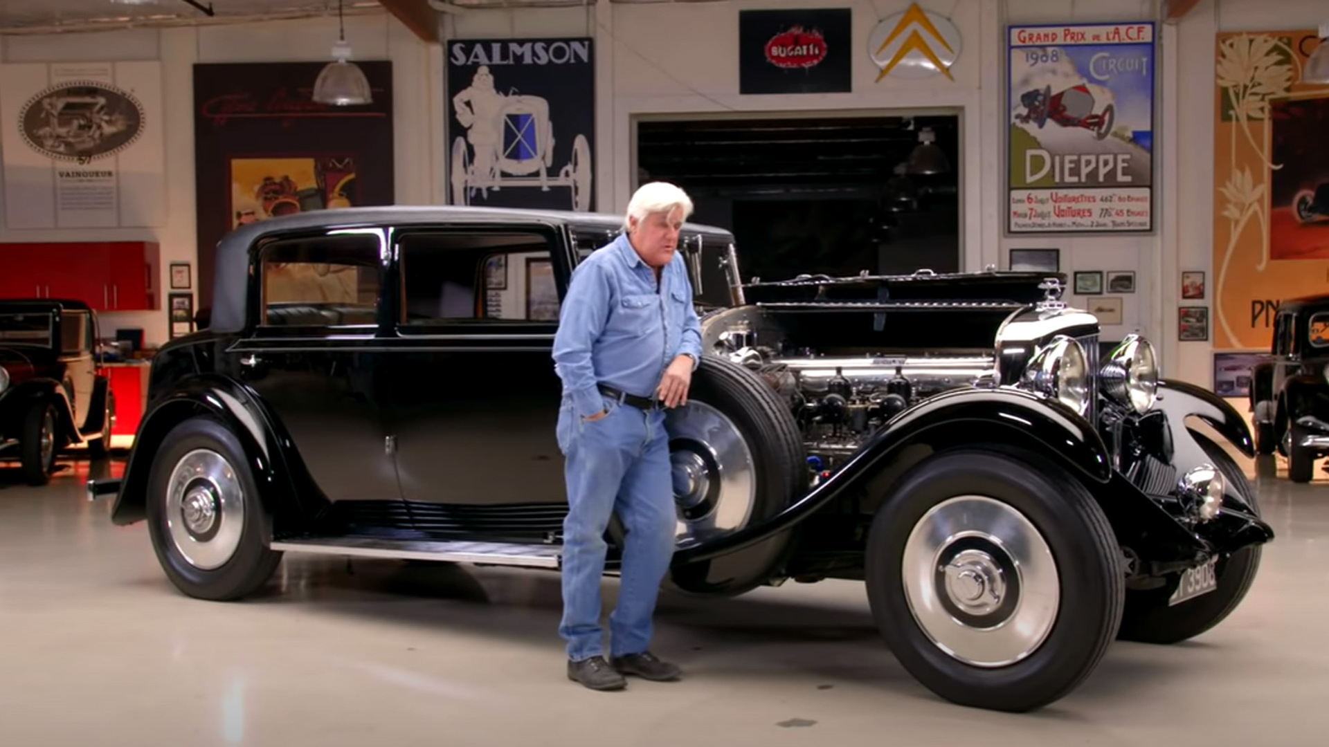 Jay Leno with his 1931 Bentley 8 Litre