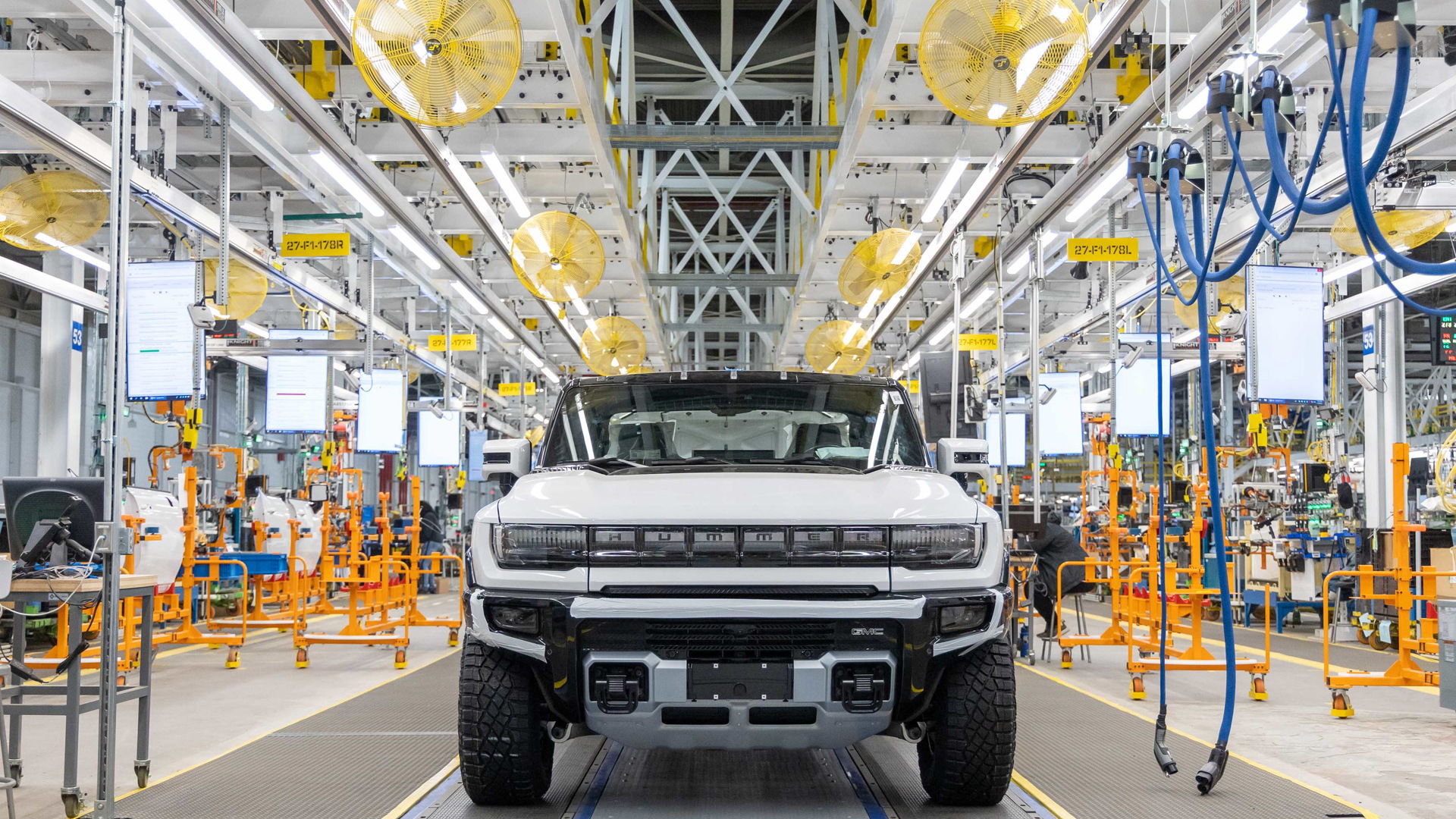 2022 GMC Hummer EV pre-production at Factory Zero plant in Detroit, Michigan