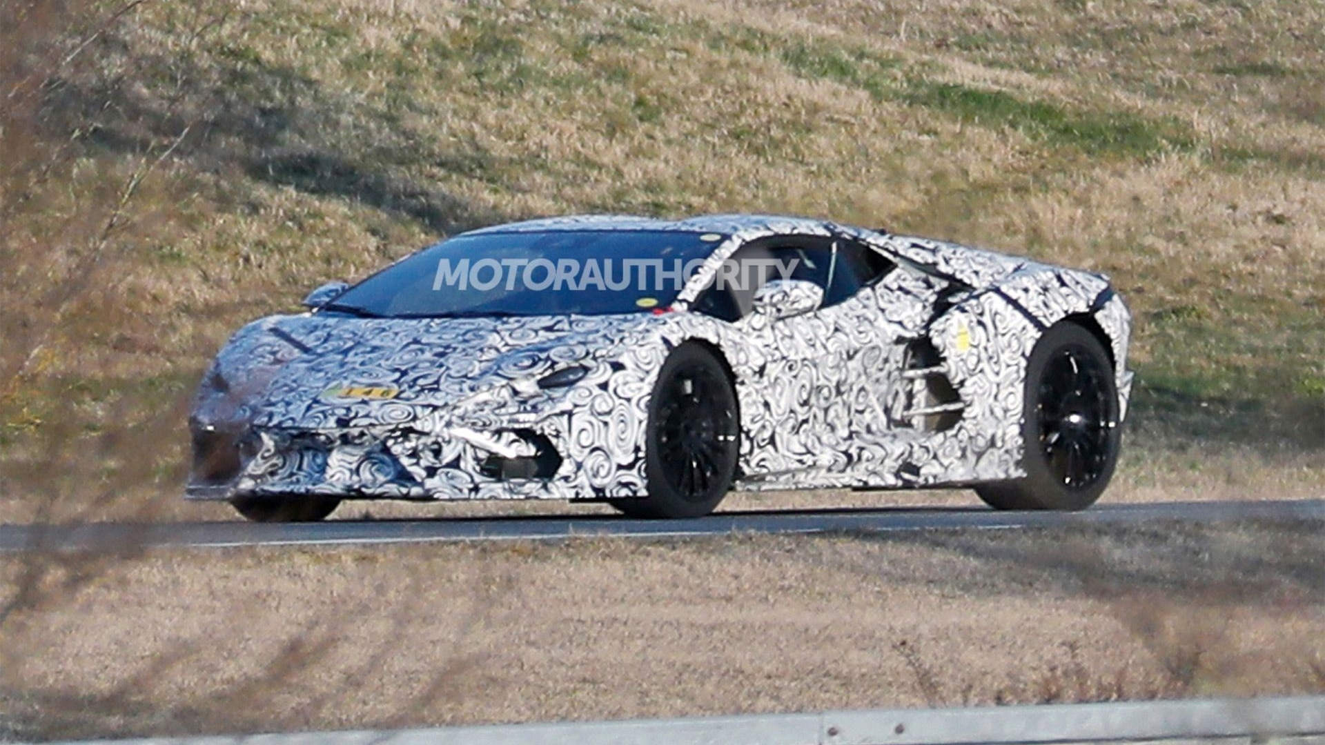 2023 Lamborghini Aventador successor spy shots - Photo credit: S. Baldauf/SB-Medien