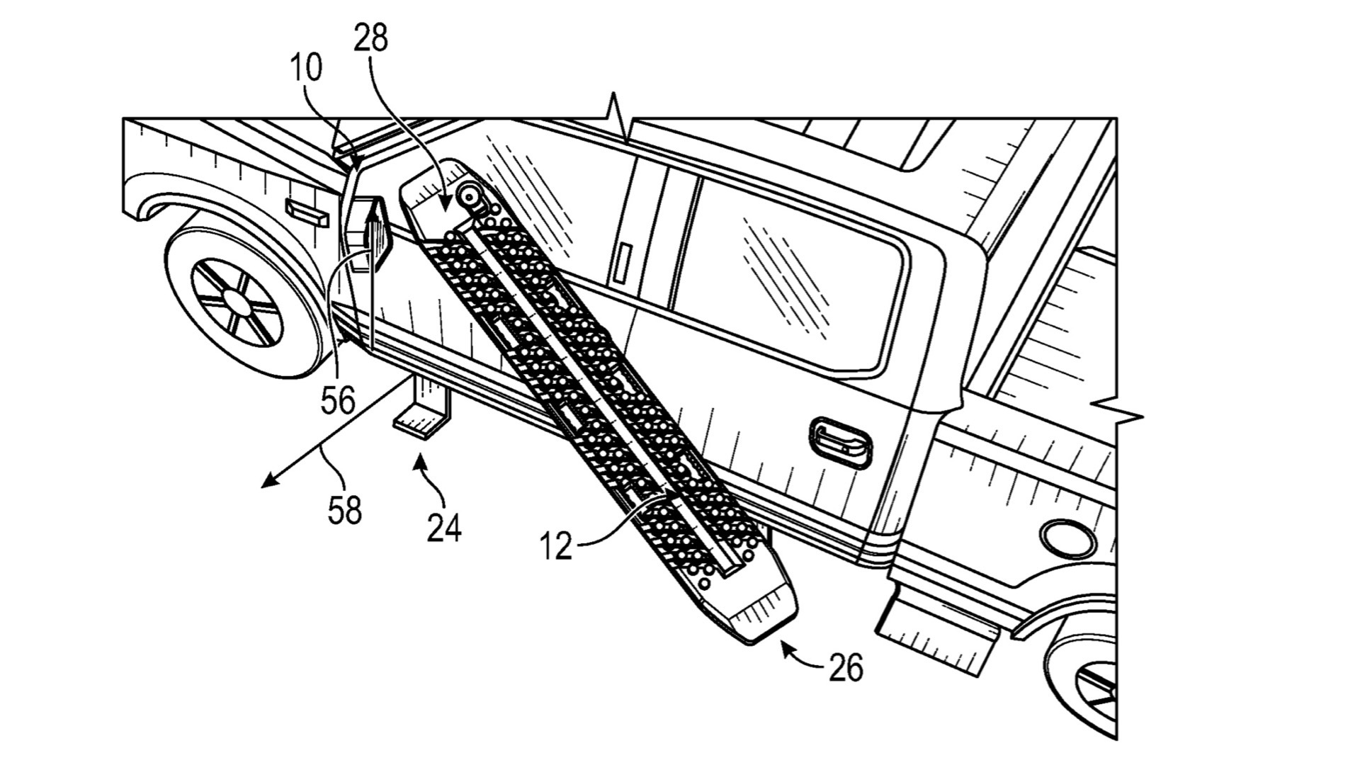 Ford integrated sand ladder patent image