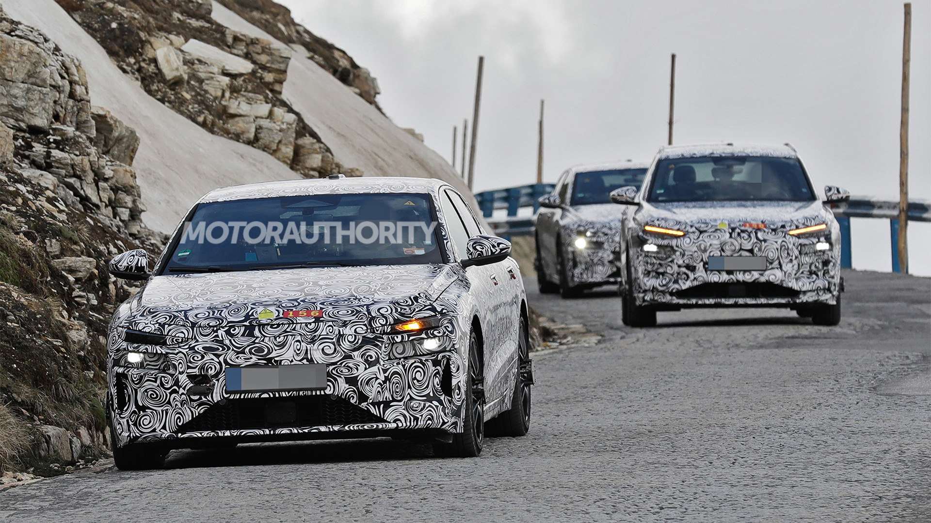 2024 Audi A6 ETron spy shots and video Tesla Model S rival hits the 'Ring