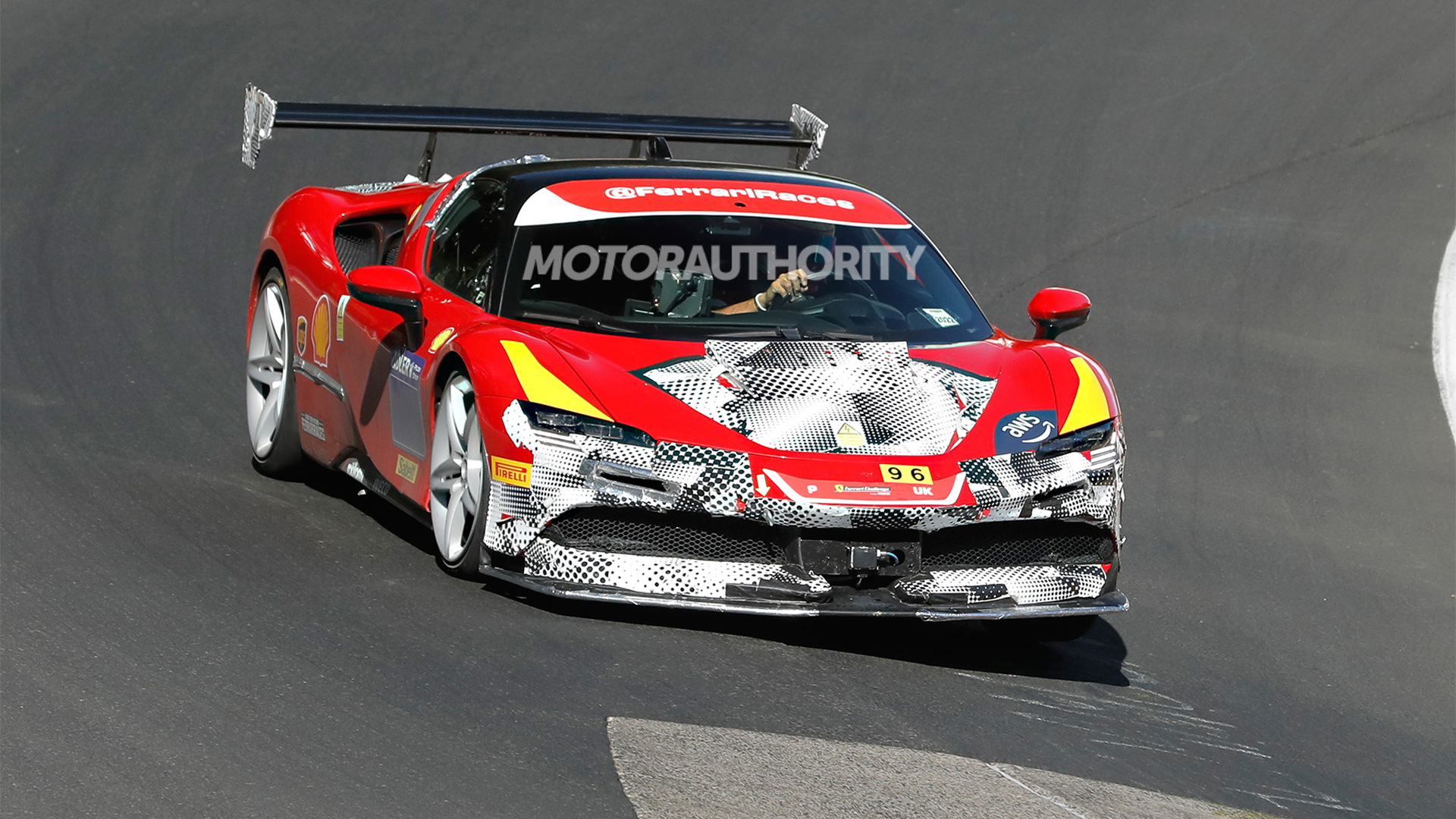Ferrari SF90 Stradale race car spy shots - Photo credit: S. Baldauf/SB-Medien