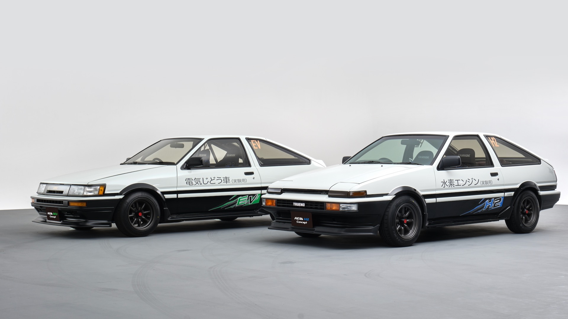 Toyota AE86 BEV and H2 concepts