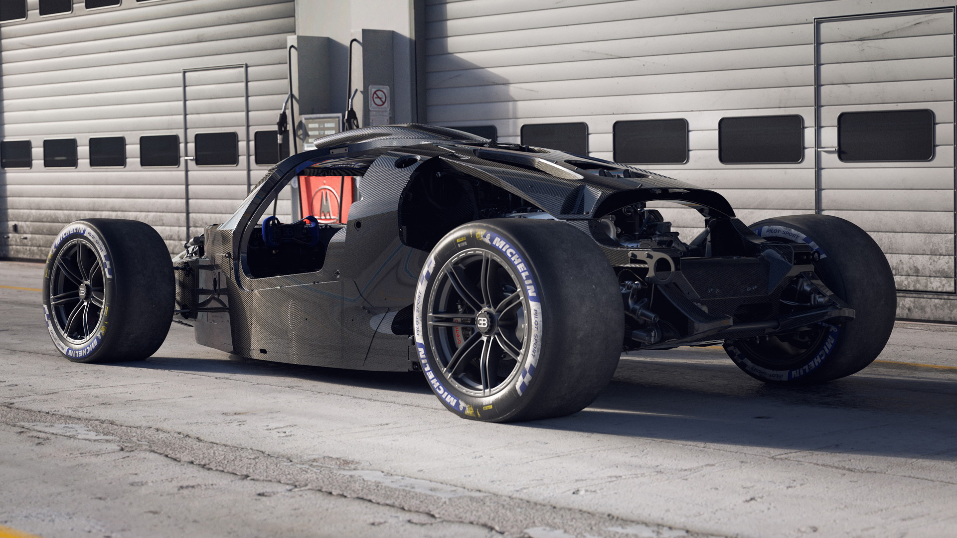 Bugatti Bolide rolling chassis