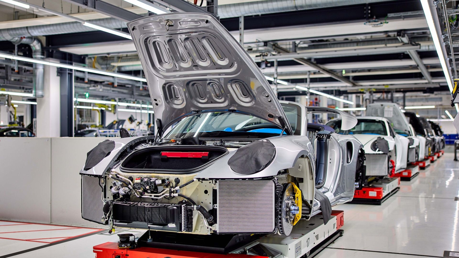 992-generation Porsche 911 production at plant in Stuttgart-Zuffenhausen, Germany