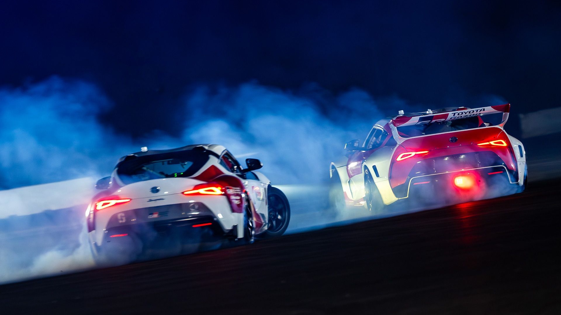 Toyota Supra autonomous tandem drifting demonstration