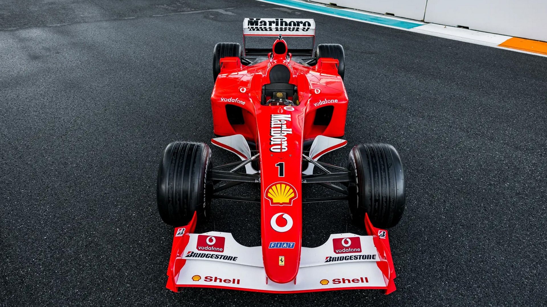 2002 Ferrari F2001b F1 car driven by Michael Schumacher - Photo via RM Sotheby's