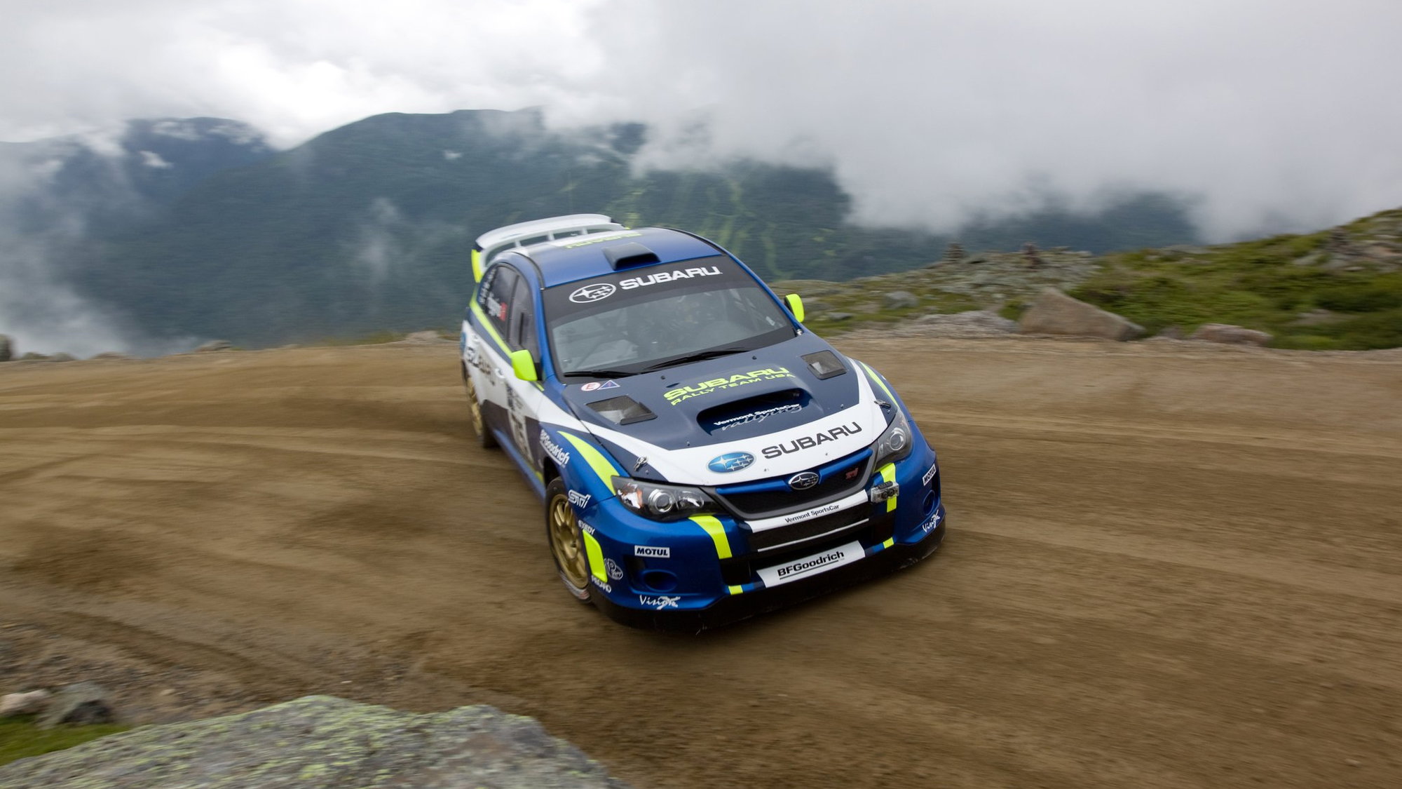 David Higgins drives a Subaru WRX to new Mt. Washington record