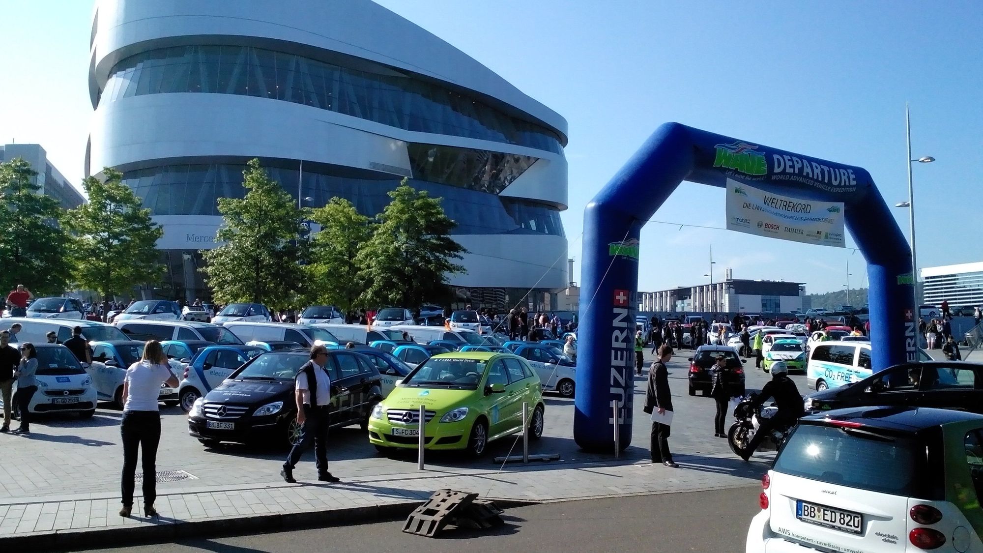 WAVE electric-car parade in Stuttgart, Germany.