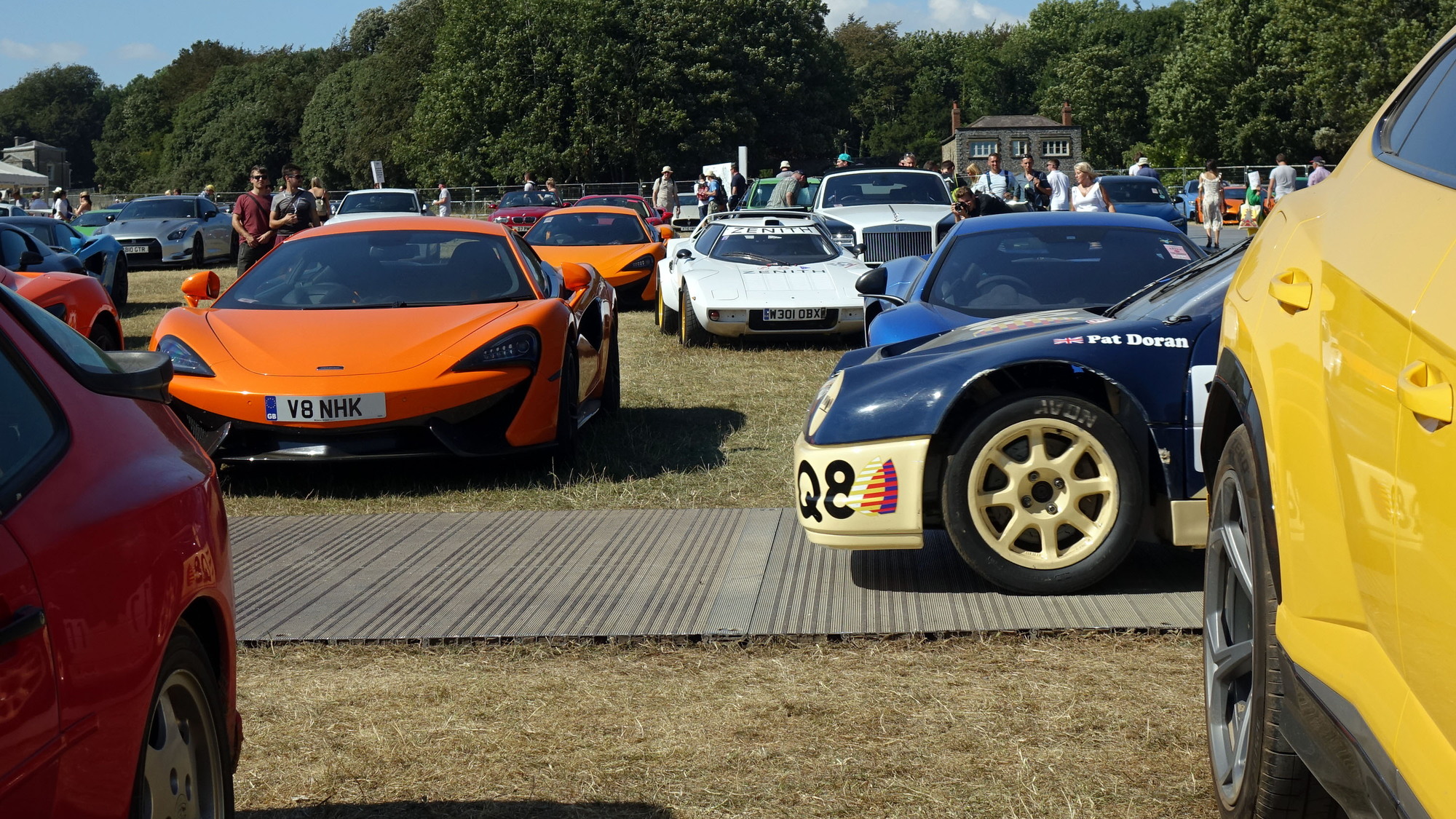 The parking lot at the 2018 Goodwood Festival of Speed