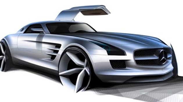 2011 Mercedes Benz SLS AMG Gullwing spy shots