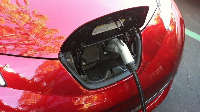 Scenes from dedication of electric-car charging station at Creekside Inn, Palo Alto, CA