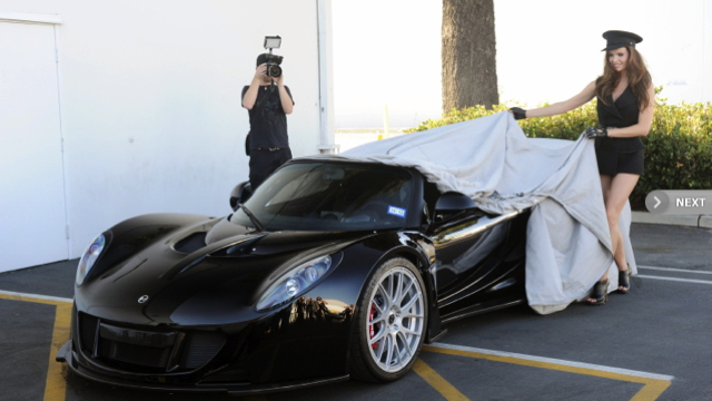 Steven Tyler takes delivery of his Hennessey Venom GT Spyder - image: HPE Design