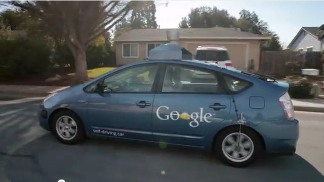 Blind driver Steve Mahan in Google's Self-Driving Toyota Prius, March 2012
