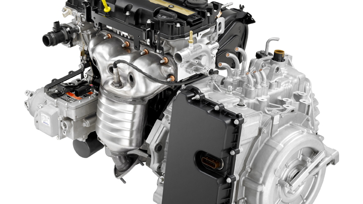 1.4-liter range extending engine and Voltec drive unit on 2011 Chevrolet Volt