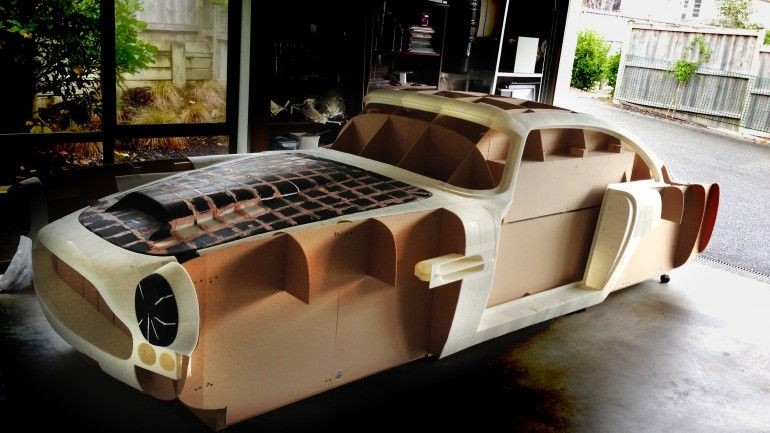 Ivan Sentch's 3D-printed Aston Martin DB4 replica under construction. Image by Ivan Sentch.