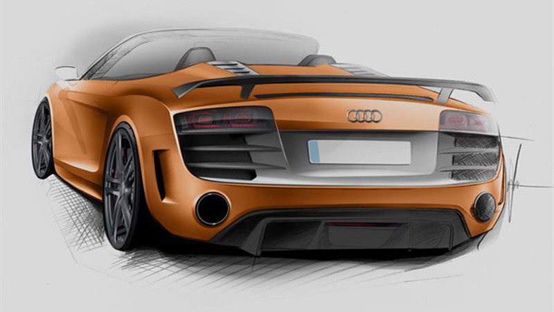 Audi R8 GT Spyder official sketches  