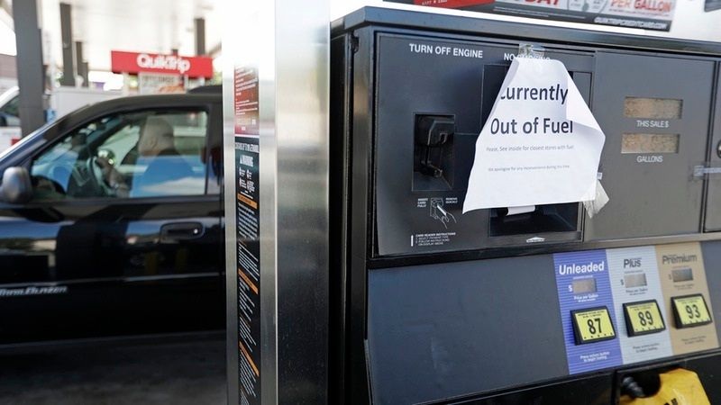 Gasoline shortage due to ruptured pipeline, September 2016