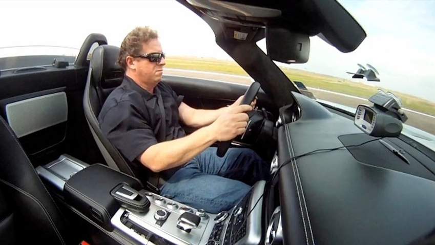 John Hennessey in a Mercedes-Benz SLS AMG at 147 mph.